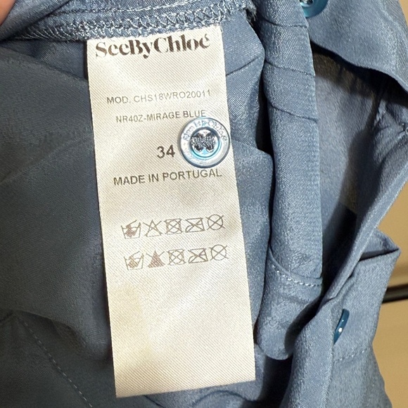 See by Chloé Signature Crepe de Chine Dress – Size 34 – Mirage Blue - Picture 6 of 9